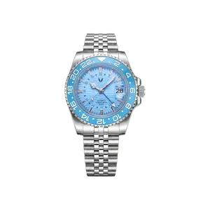 Custom GMT Baby Blue Watch