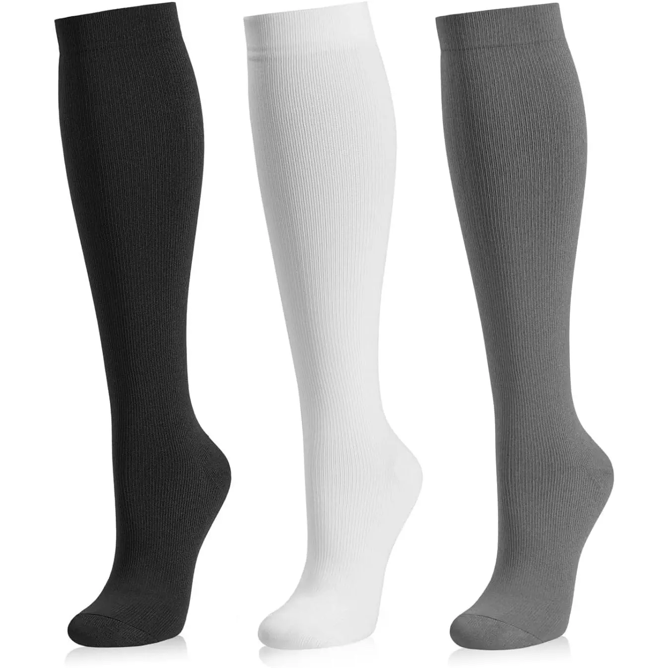 Medical Compression Socks  Women and Men 3 Pairs 20-30 mmHg Knee High Christmas Compression Stockings Circulation Best  Running Athletic Nurses