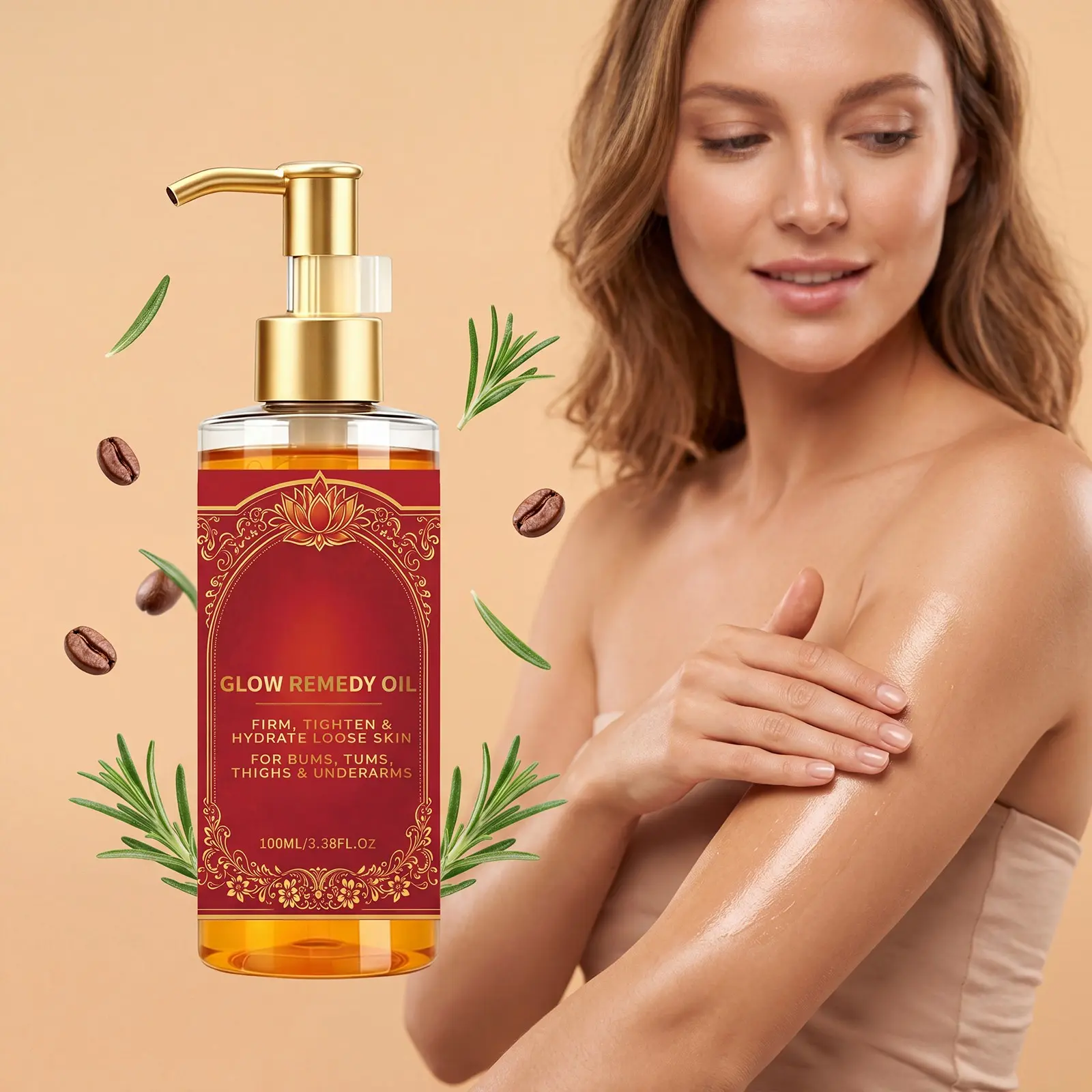 100ML Luxury Firming and Lifting Body Oil, Lightweight Moisturizer for Dry Skin, Enriched with Plant Oils and Vitamin E, Quick Absorption, Moisturizing Body Oil