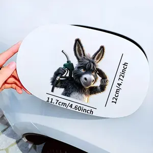 2pc- Funny Cute Pet Saluting Donkey Car Sticker- Adds a Funny and Joyful Atmosphere to Your Car- Suitable for Cars, Motorcycles, Fuel Tank Caps, Smooth Surfaces, Daily Decoration, Waterproof, Easy to Apply, Fun Decal