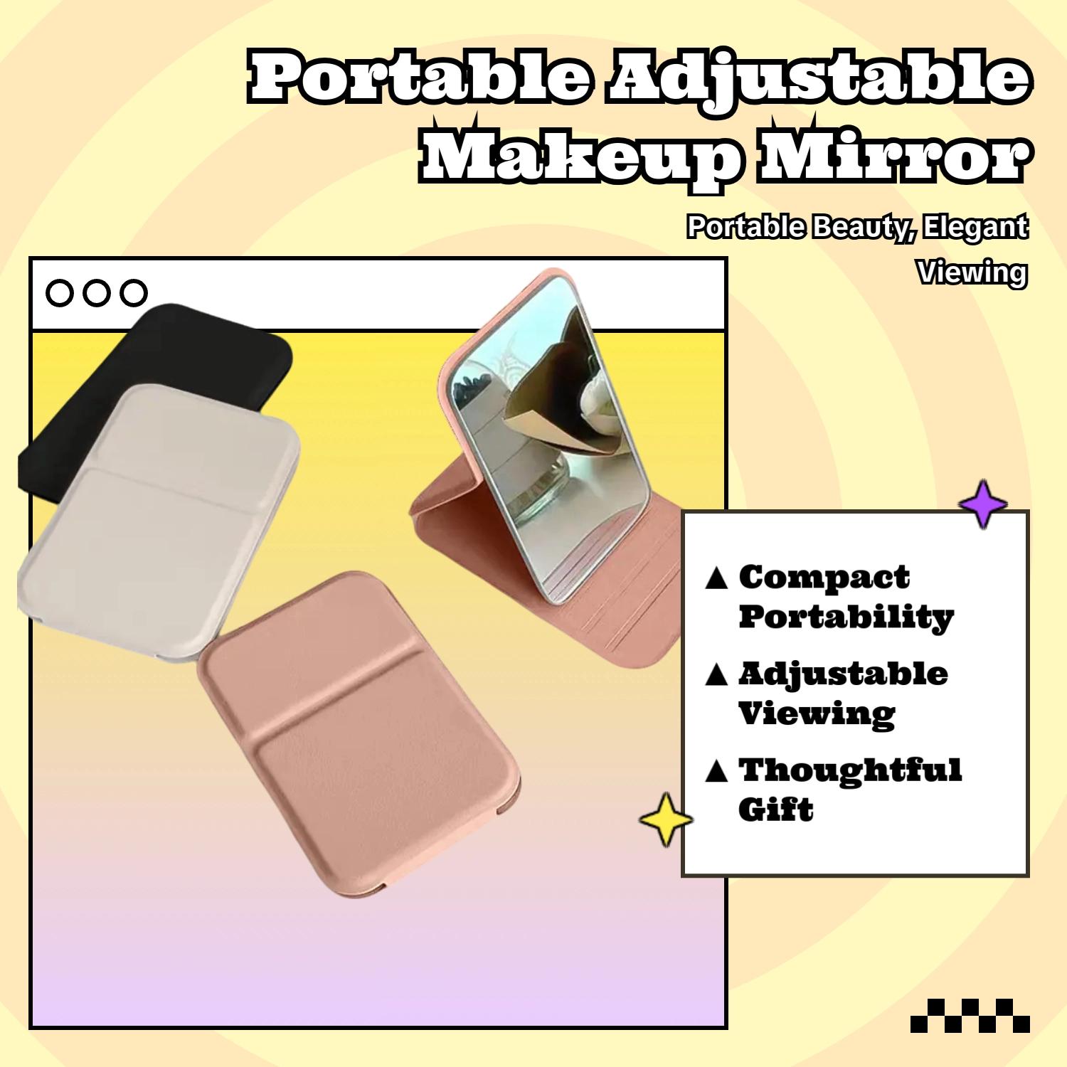 Portable Makeup Mirror, Simple Foldable Desktop Vanity Mirror, Mini Travel Mirror, Dormitory Tabletop Mirror, Portable Folding Mirror, Single Item