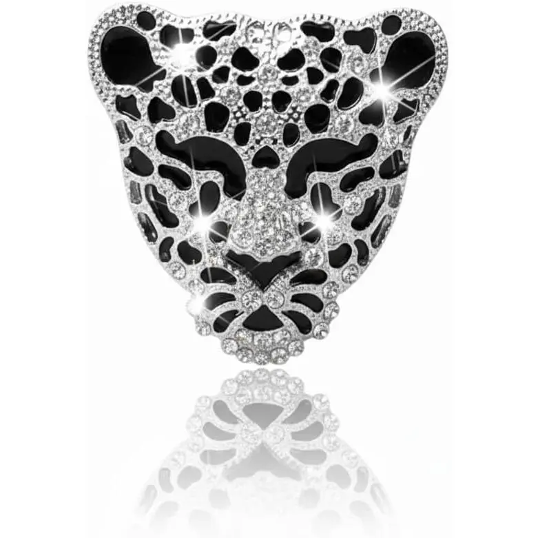 Bling Rhinestone Leopard Head Vent Clip Air Freshener, Refillable Essential Oil Diffuser, Sparkly Cheetah Print Car Decor, Accessories For Car, Cute Car Accessories
