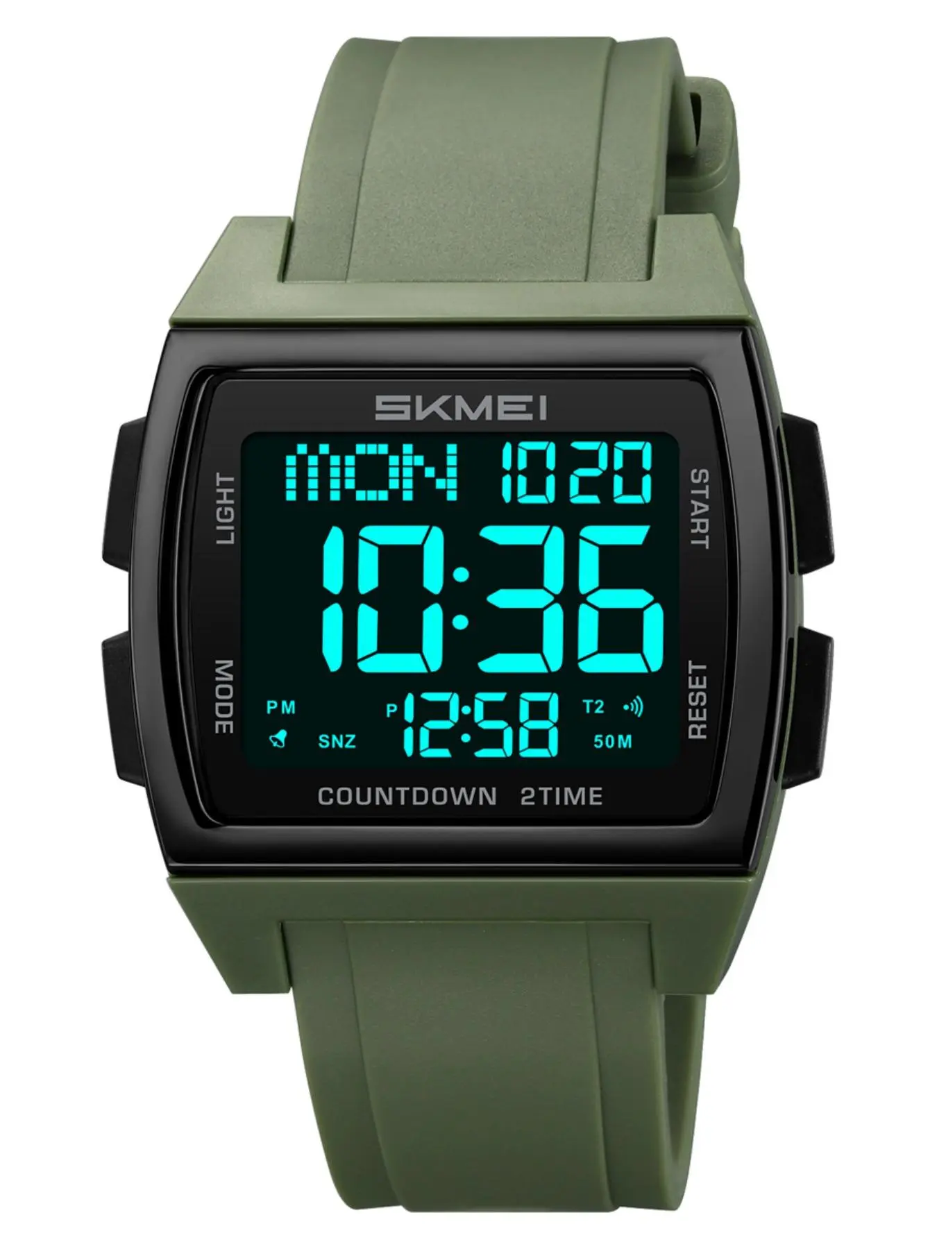 Skmei Men's Night Light Digital Watch, Casual Fashion, Step Counter, Timer, Suitable for Shopping, Sports, Outdoor Activities