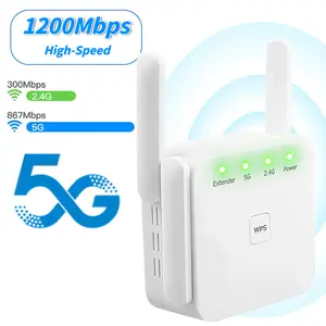 2026 WiFi Extender Signal Booster, 1200Mbps Dual Band 5GHz/2.4GHz, Covers Up to 12000 sq.ft, Supports 100 Devices, WiFi Range Extender with Ethernet Port, Wireless Repeater for Home Office Gaming