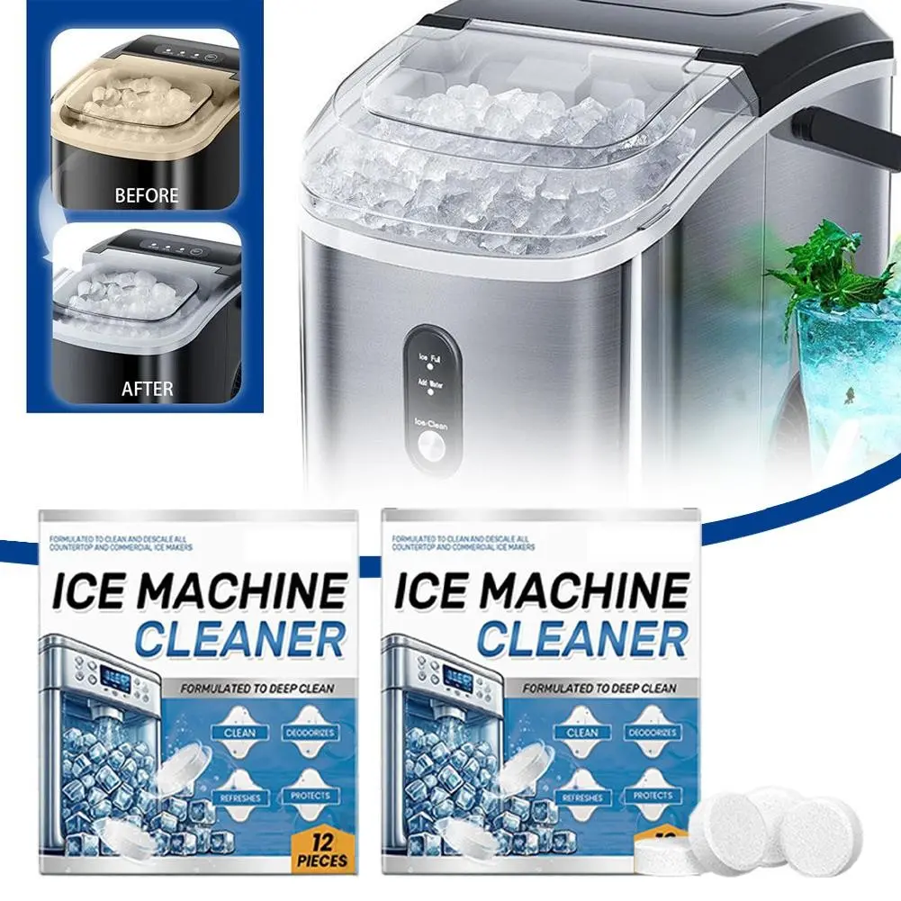 Efficient Ice Maker Machine Cleaning Tablets, Cleaner, Descale and Deodorize, Extend Ice Maker Lifespan, Enjoy Best Taste Ice Cubes