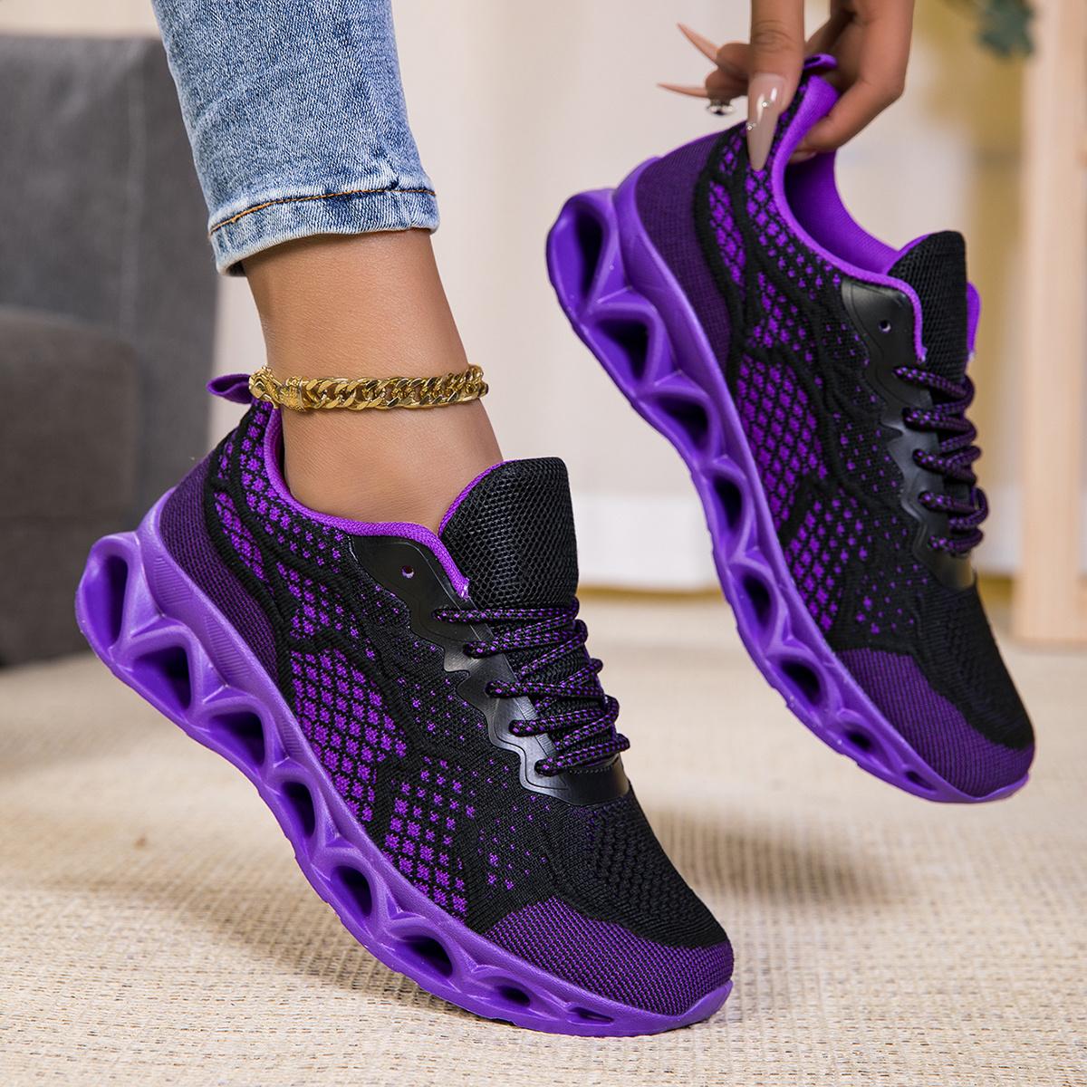 Summer Unisex Couple Shoes Trendy Cushioned Sole Motion Control,Thick Sole Casual Shoes, gfd Geometric Flyknit Breathable Men's Running Shoes, Lightweight Casual Tennis Shoes Comfortable Ankle Sock Shoes, Non-slip Fitness Shoes Breathable Mesh Men's Walki