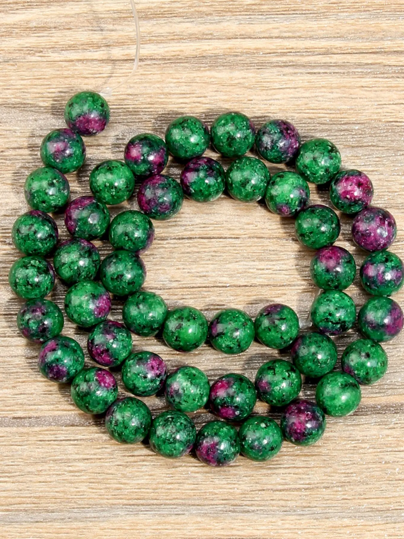 Natural Epidote Zoisite Stone Beads Gemstone Beads 4-10mm Diy Mix Beads for Jewelry Making, DIY Bracelet Necklace Earrings, 15 Inch Strand, Boho Style, Jewelry Making Supplies