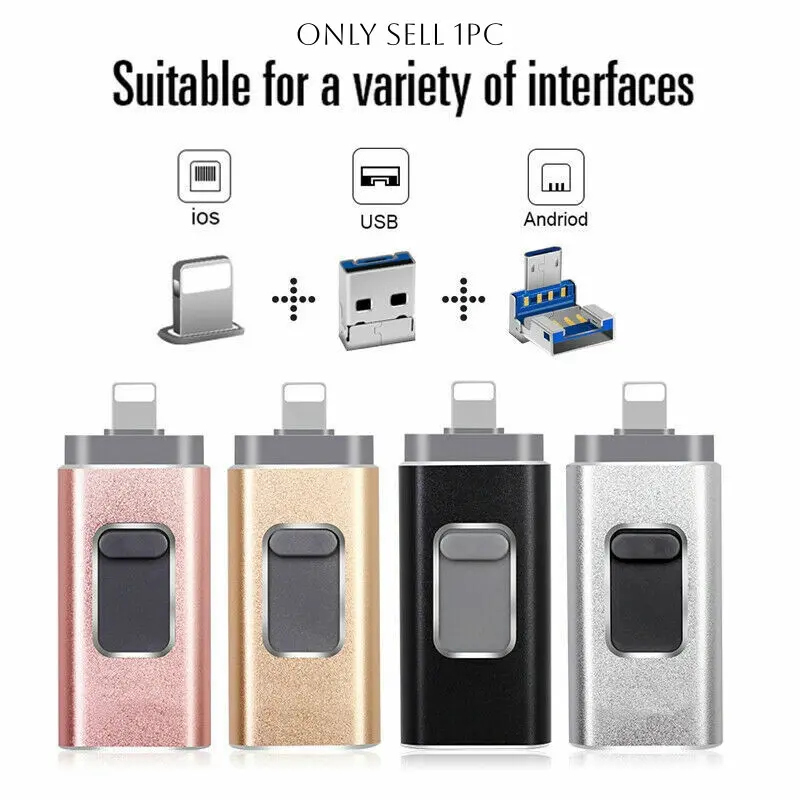 USB Flash Drive for iPhone, USB 3.0 Photo Stick, 1tb External Data Storage, Ultra-Fast Memory Stick, 4-In-1 High-Speed Thumb Drive, Portable Memory Stick, USB Drives
