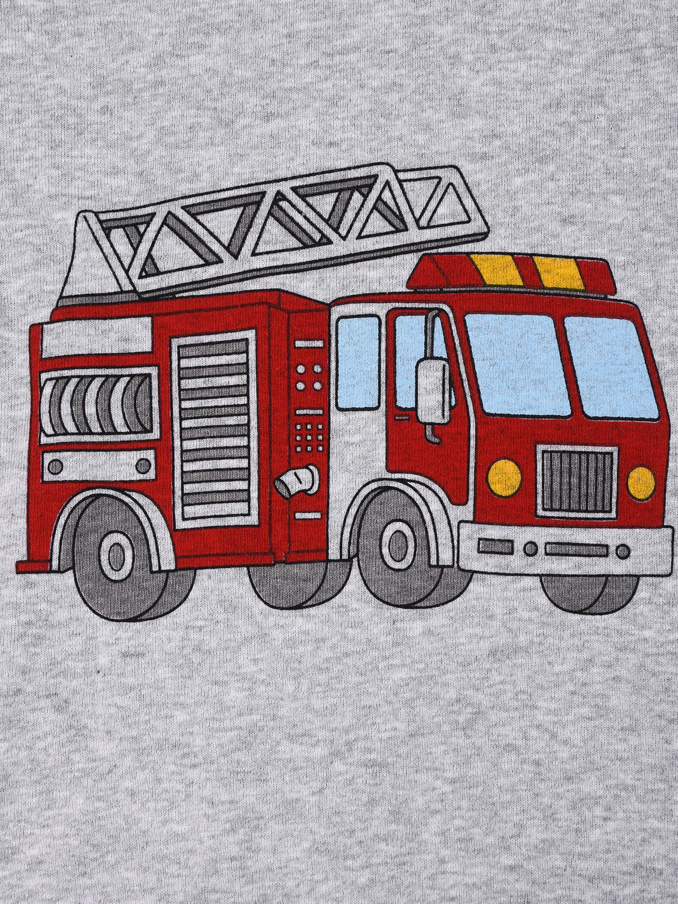 Boy's Fire Truck Print Top & Pants Loungewear Set, Casual Comfy Round Neck Long Sleeve Top & Trousers Pj Set, Boys Sleepwear for Fall, Pajama Sets, Pajamas, Pajama Outfit, Pyjama