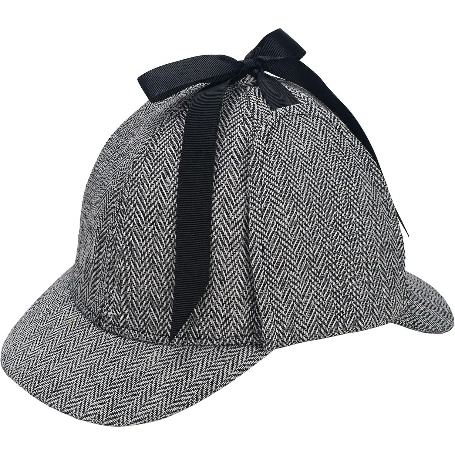 Detective Hat - Synthetic, Ear Flap Fold, Multi-Size Men's Special Occasion Costume Accessory for Halloween, Carnival Dress Up
