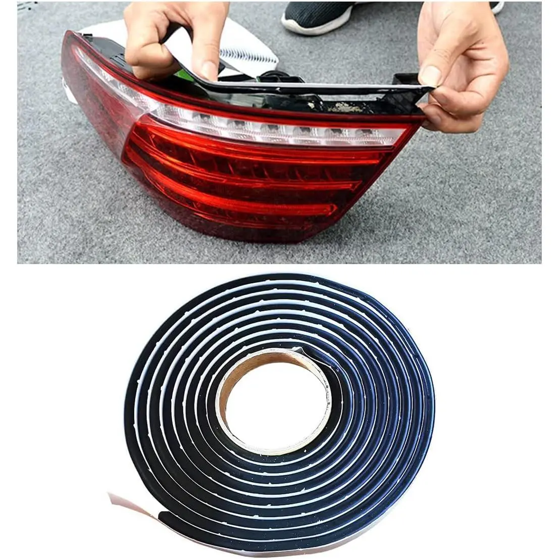 8MM×13Ft Butyl Rubber Sealant Tape,  Butyl Rope Putty Tape, Headlight RV Sealant Repair Butyl Seal Tape, Sound Deadening Caulk Tape for Sealing  Part Window Door Windshield