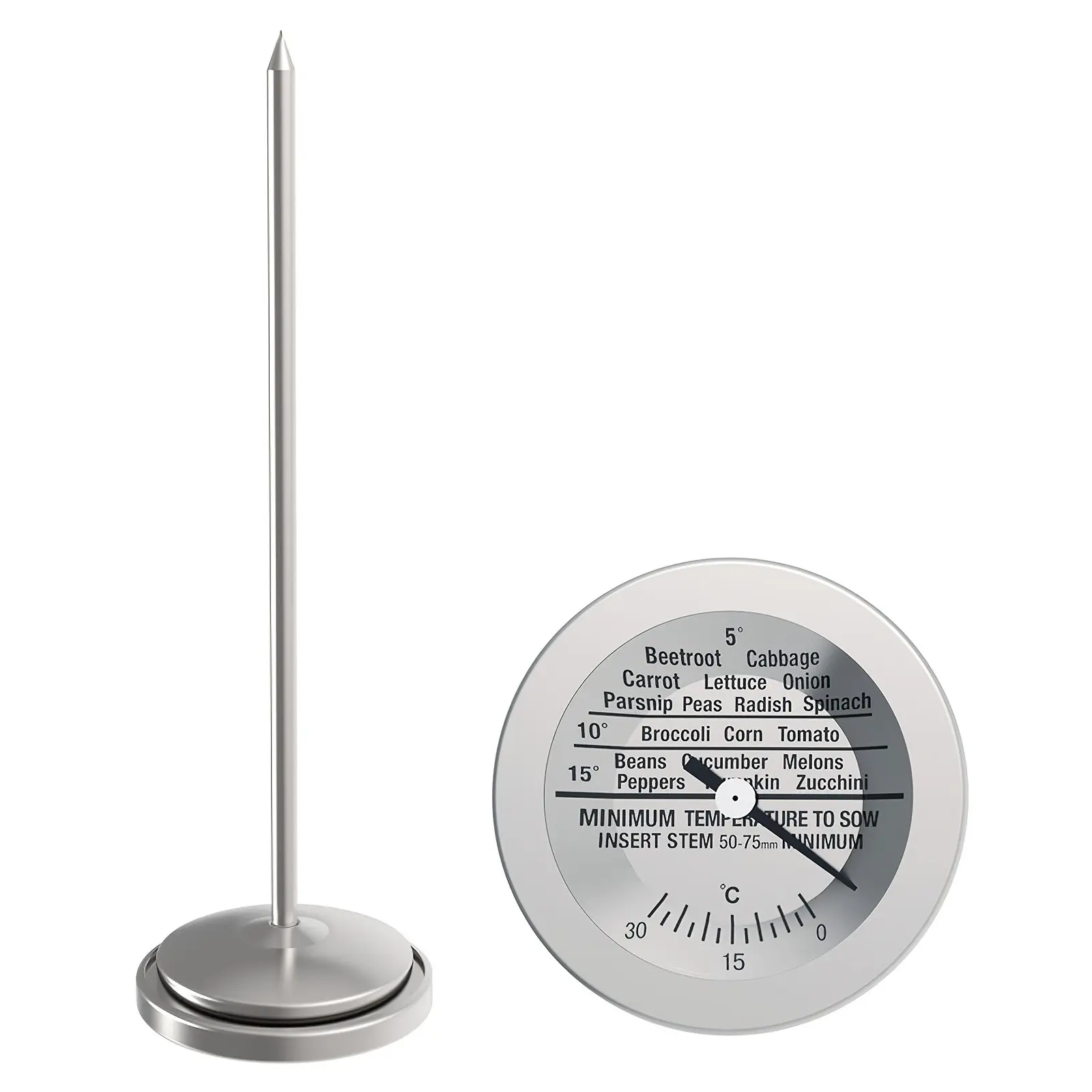 Soil Temperature Meter, Battery-Free Garden Probe Thermometer, Vegetable Planting Temp Reference, Measurement Range 0-30°c
