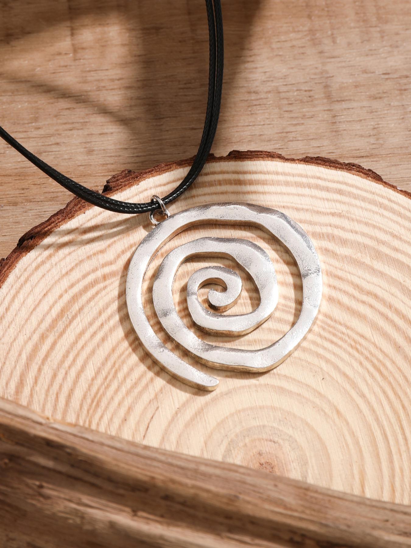 Vintage Spiral Design Pendant Necklace, Matching Mexican Necklace for Women, Fashion Matching Jewelry, Boho Style Accessories As Gifts