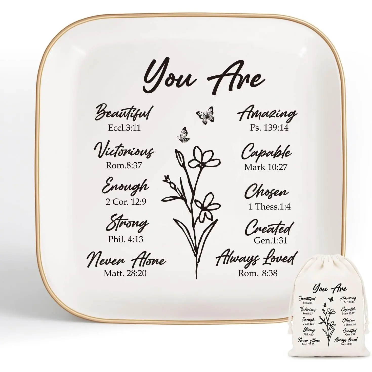 Funnywish Christian Gifts for Women -  Tray Tray with  Bag | Confirmation Gifts for Teen Girls, Baptism Gifts for Girl, Religious Gifts for Women, Mother, , daughter, colleague
