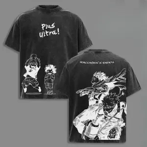 BakuDeku My Hero Academia Acid Washed T-Shirt, Deku x Bakugo Vintage Graphic Tee, Oversized Unisex Anime Aesthetic , Gift for MHA Ship Fans