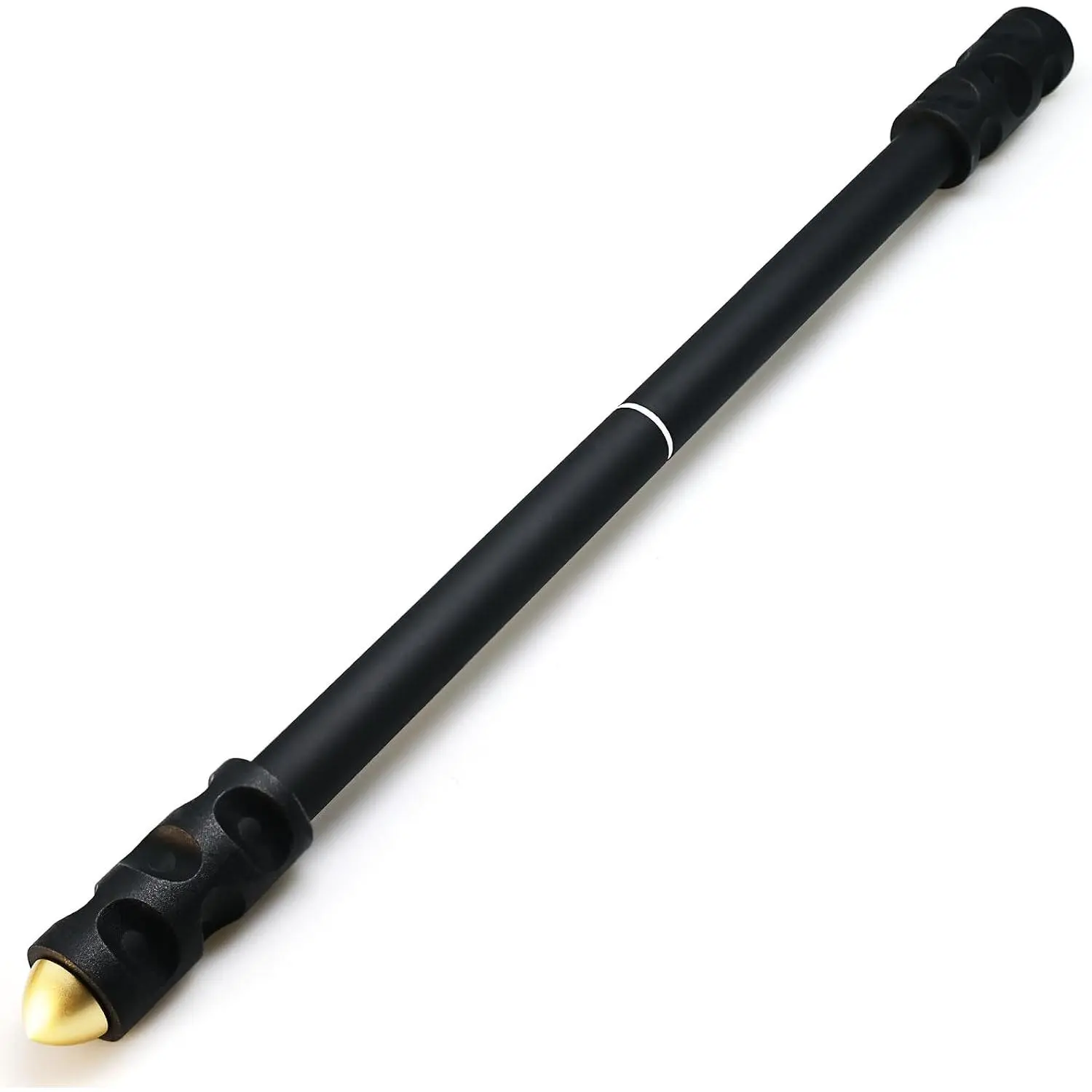 Golden Pen Spinning Mod - Non-Slip Coated Long Heavy-Weighted Spin Tool with Balanced Tips for Beginners and Intermediate Users, Black, Long Barreled