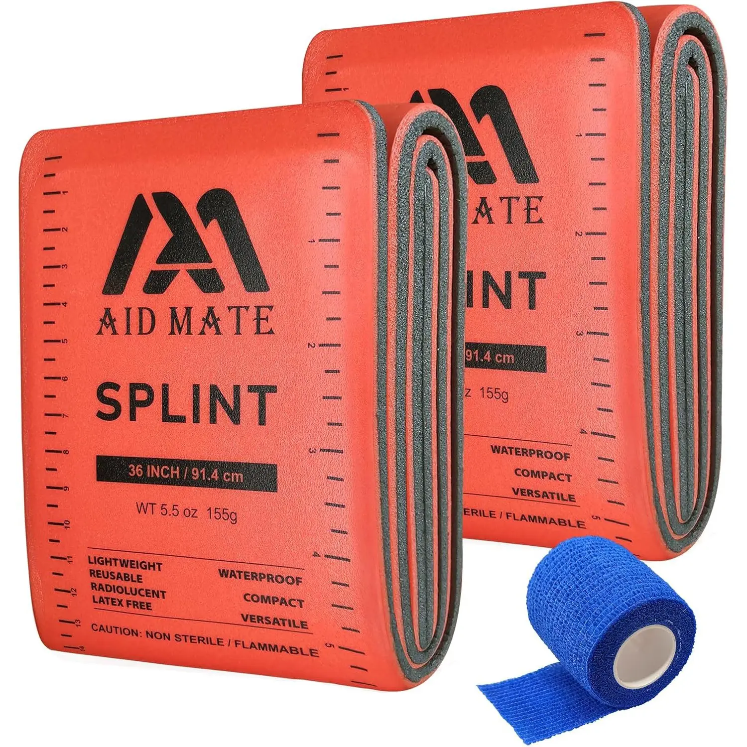 Emergency Splint Kit 91.44 Cm X 10.92 Cm, 2 Pieces with Tape, Fracture Support for Home Car Camping Hiking, Essential First Aid Gear