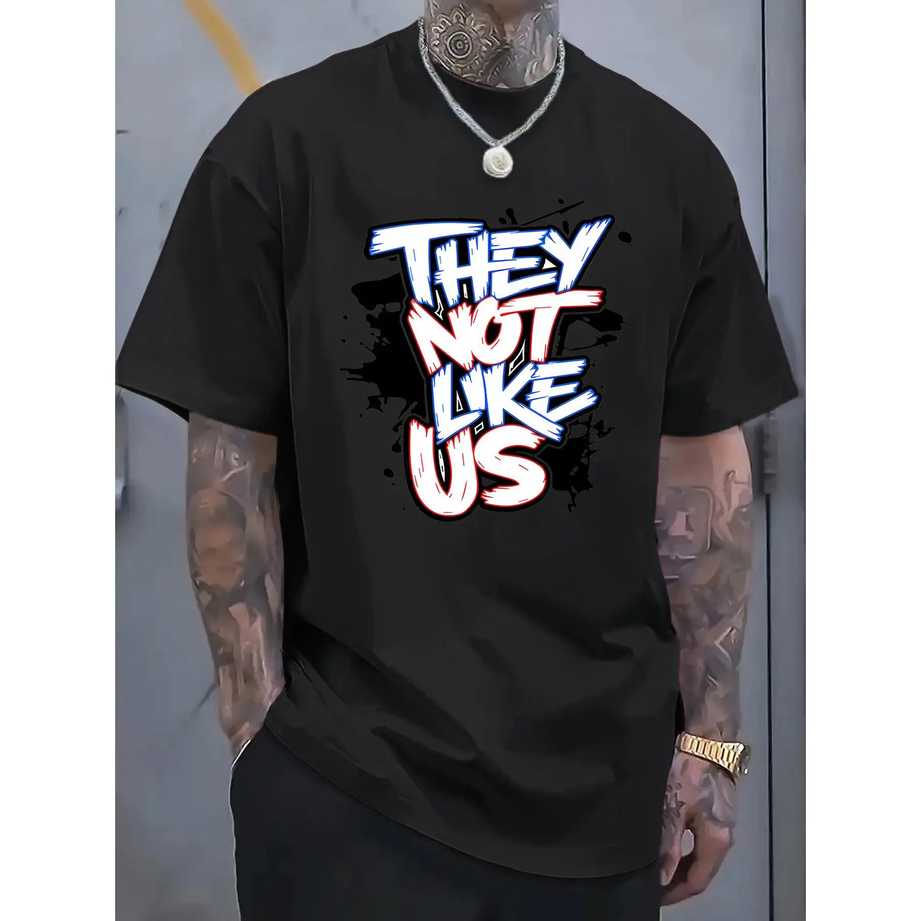 Men's Casual Regular Fit T-Shirt, New Summer Arrival with Classic Pattern, Stylish and Versatile Youth Top, Refreshing and Breathable for Summer, Suitable for Daily Wear Outdoor Sports and Casual Versatile Outfits, Machine Washable
