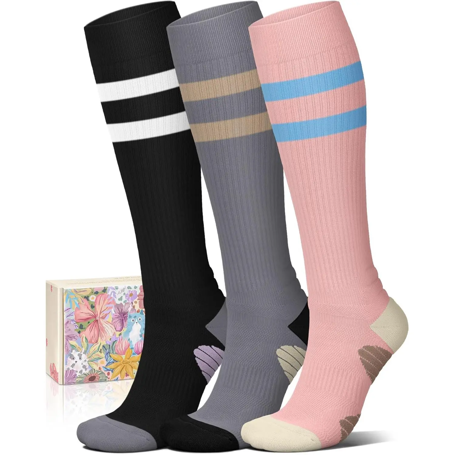 A0-3 Striped -Black+grey+pink