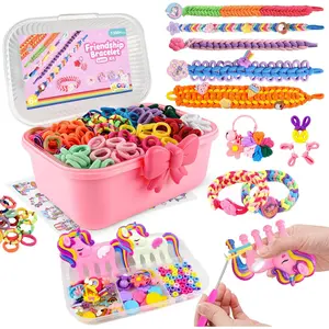 Rubber Band Bracelet Kit for Kids Girls Ages 6-12, 1300+ PCS DIY Craft Kits with 2 Weaving Comb & Organizer, Weaving Loom Kit Toys, Christmas Birthday Valentine Gifts for 7 8 9 10 11 12 Year Old