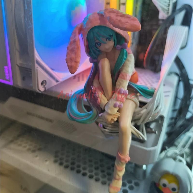15CM Anime HATSUNE MIKU Figure Rabbit Ear Pajamas Noodle Stopper Figure Model Toy Doll Aciton Figure Collection Gift PVC