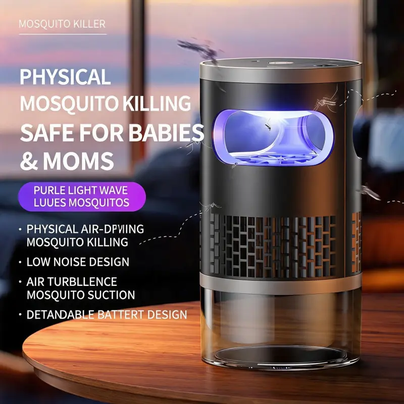 Indoor Bug Catcher with Light and Suction, Non-Electric Flying Insect Trap for Mosquitoes, Fruit Flies, Gnats, Moths, Home and Outdoor Use