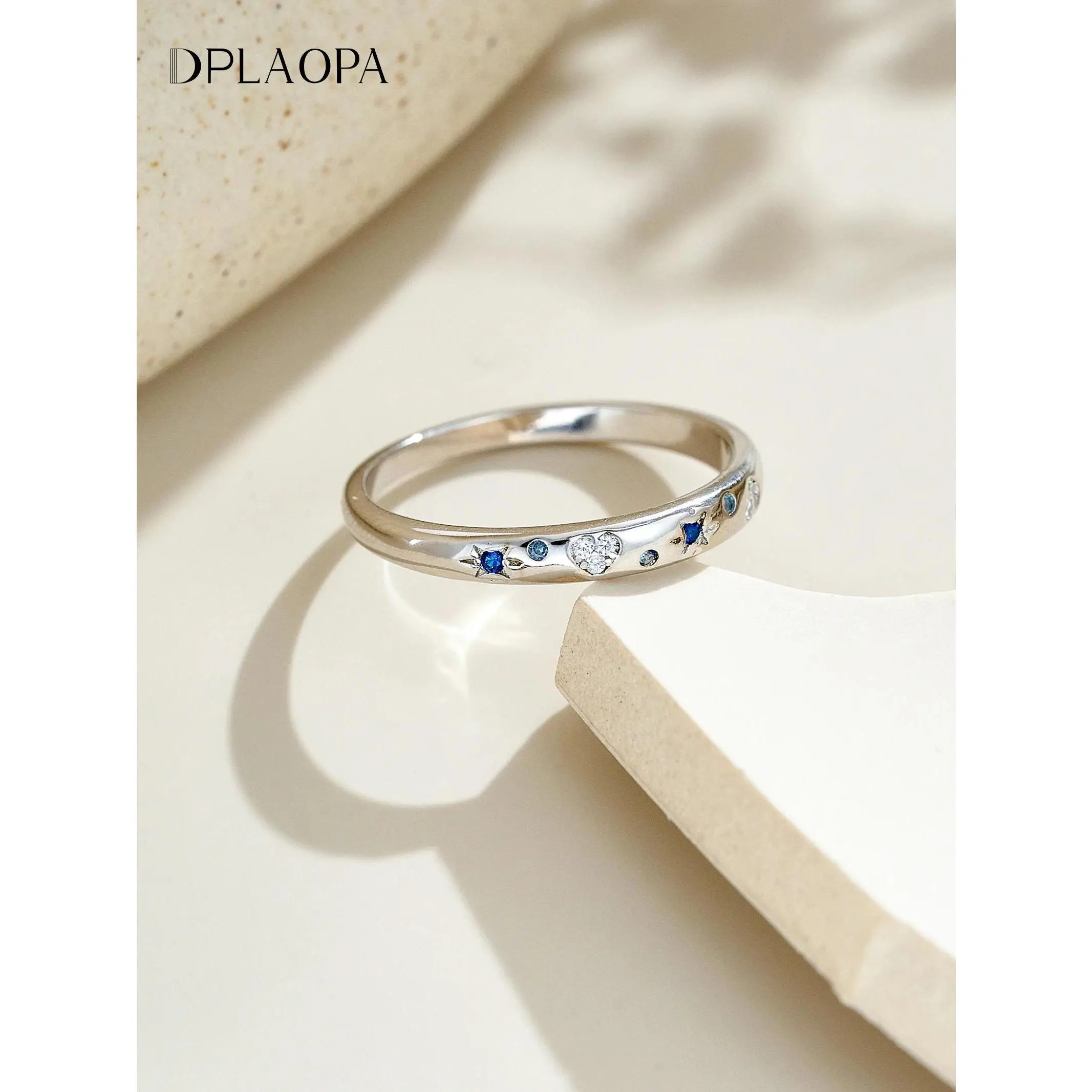 DPLAOPA Women 925 Sterling Silver Women Star Heart CZ Pink Blue Zircon Rings 2025 Fine Fashion Engagement Gift Casual Jewelry