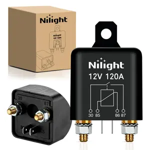 Nilight 120A Starter Relay 4 Pin Split Relays Switch 12V Continuous Heavy Duty SPST High Current 4 Terminal Car Starter On Off Control for Automotive Car Truck RV Camper