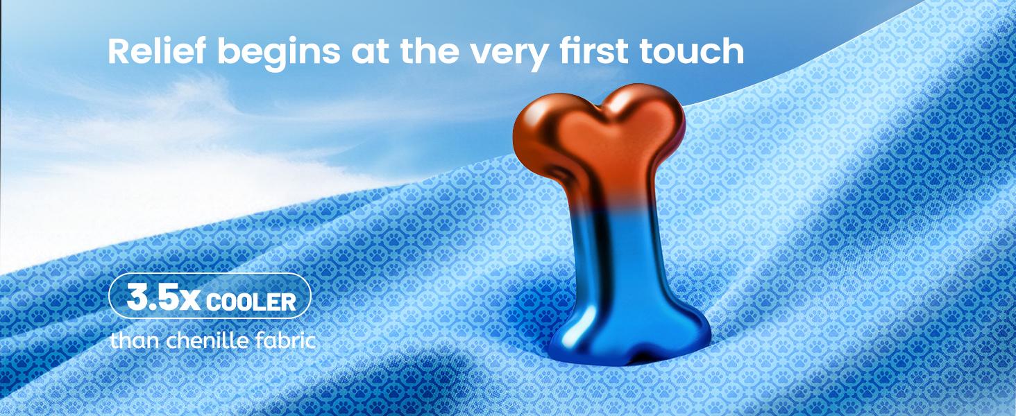 Dog Cooling Mat, Thick Cooling Mat for Extra Large Dogs with PCM & Thermochromic Tech, Dual-Sided Durable Waterproof Cool Dog Bed Mat, Q-Max>0.5, Machine Washable, Non-Toxic - XL(31" x 43")