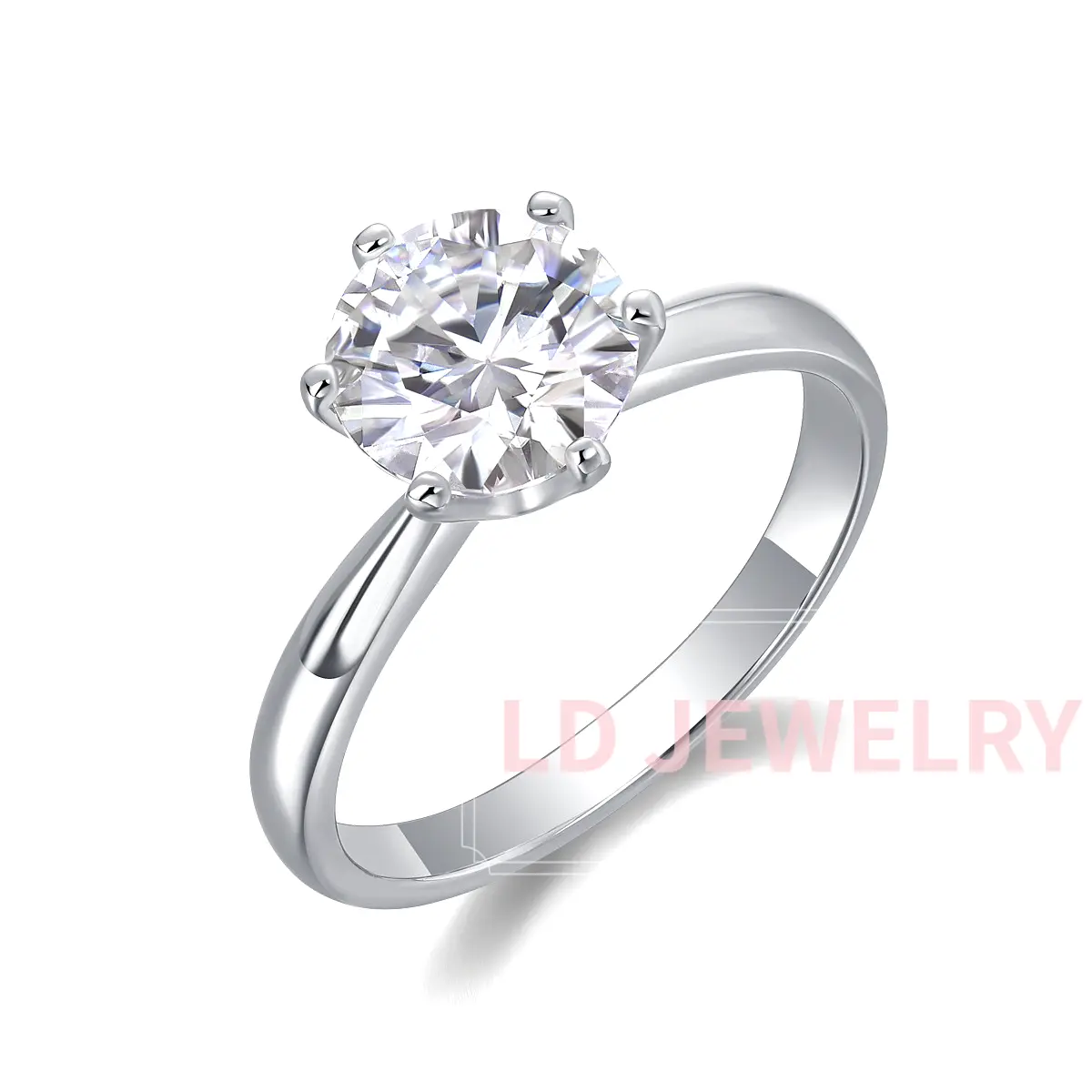 Classic Wedding/Aniversary/Birthday Ring with Six Prongs, WHOLESALE DISCOUNT&RETAIL--Wedding/ Engagement/Birthday/Anniversary/ Gifts for Girlfriend or Boyfriend/ for Fiance and Fiancee/ Husband and Wife