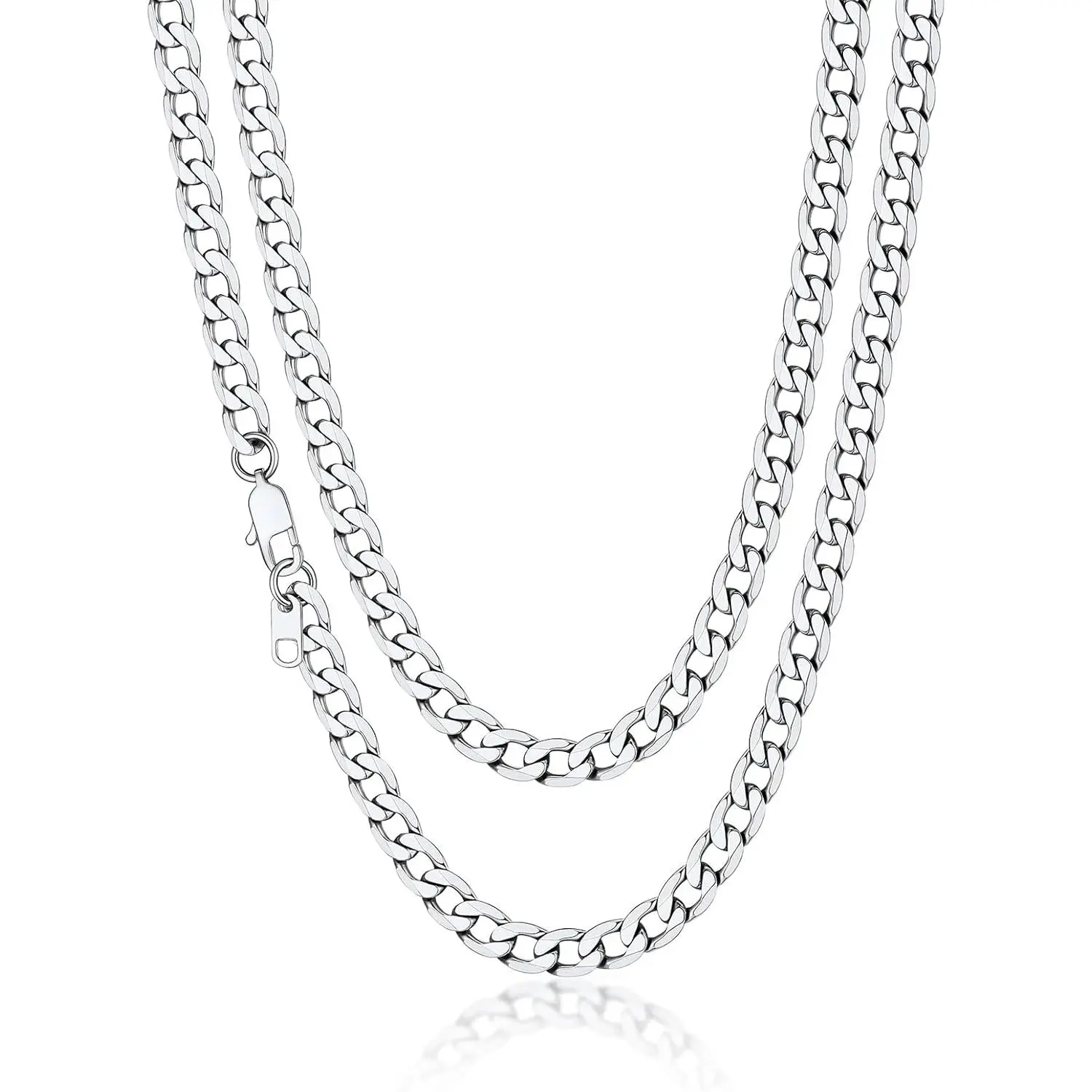 Cuban Link Chain Necklace for Men Women, Stainless Steel Black Gold Tone 4mm 6mm 9mm Hip Hop Chain Necklace, Cuban Chain Jewelry 18-30 Inch Adjustable Gift