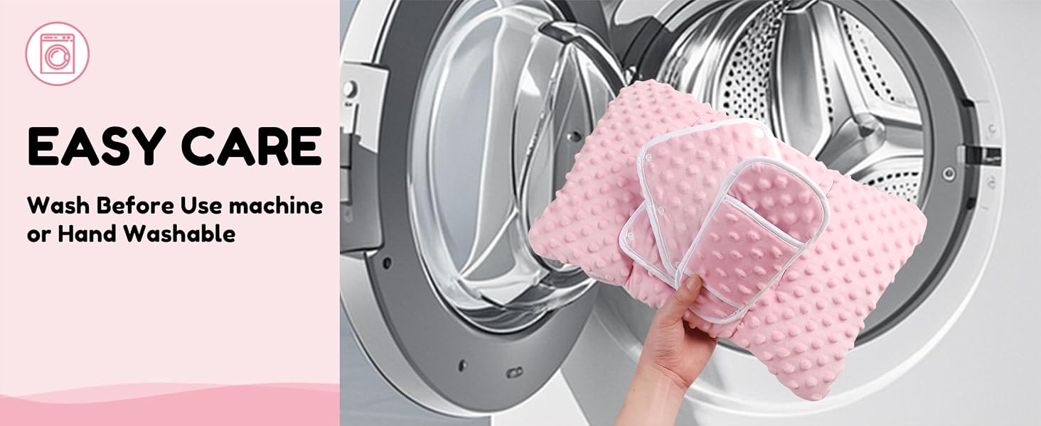 Infant Car Seat Insert with Removable Cushion for Baby Preemie Newborn Infant, Reversible carseat Insert Head Body Support Fits for Stroller, Baby Swing, Rocker, Bouncer, Bassinet - Pink