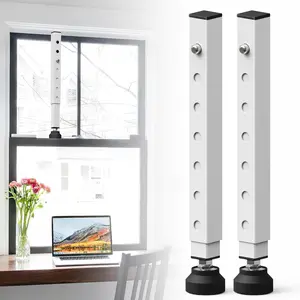 2 Pack Small Window Security Bars Adjustable 11"-18", Short Sliding Window Lock Bar for Small Windows, Child Safety & Anti-Theft Window Bar with Rubber Base for Bathroom & Basement Windows - White