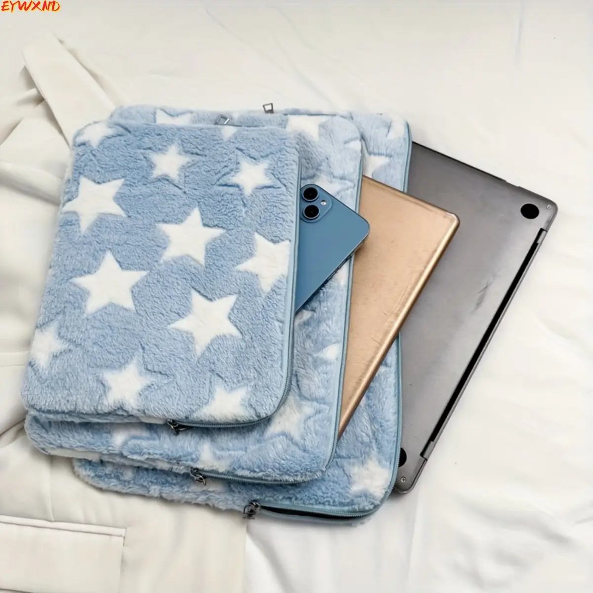 Sohochic Funky Laptop Bag - Plush Big Star Style Sleeve & Backpack, Fits 10/11-in iPad, 13/14-in MacBook, 15/15.6-in Devices (Random Pattern Position), Laptop Sleeve, Backpacks