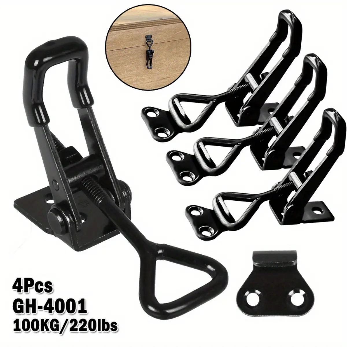 8PCS Adjustable Toggle Latch Clamps, Easy Install Lever Lock Set for Cabinets, Furniture, Tool Boxes and Storage Cases, Secure Metal Draw Latches with Adjustable Design, Durable Home Hardware for Safe Fastening and Daily Use