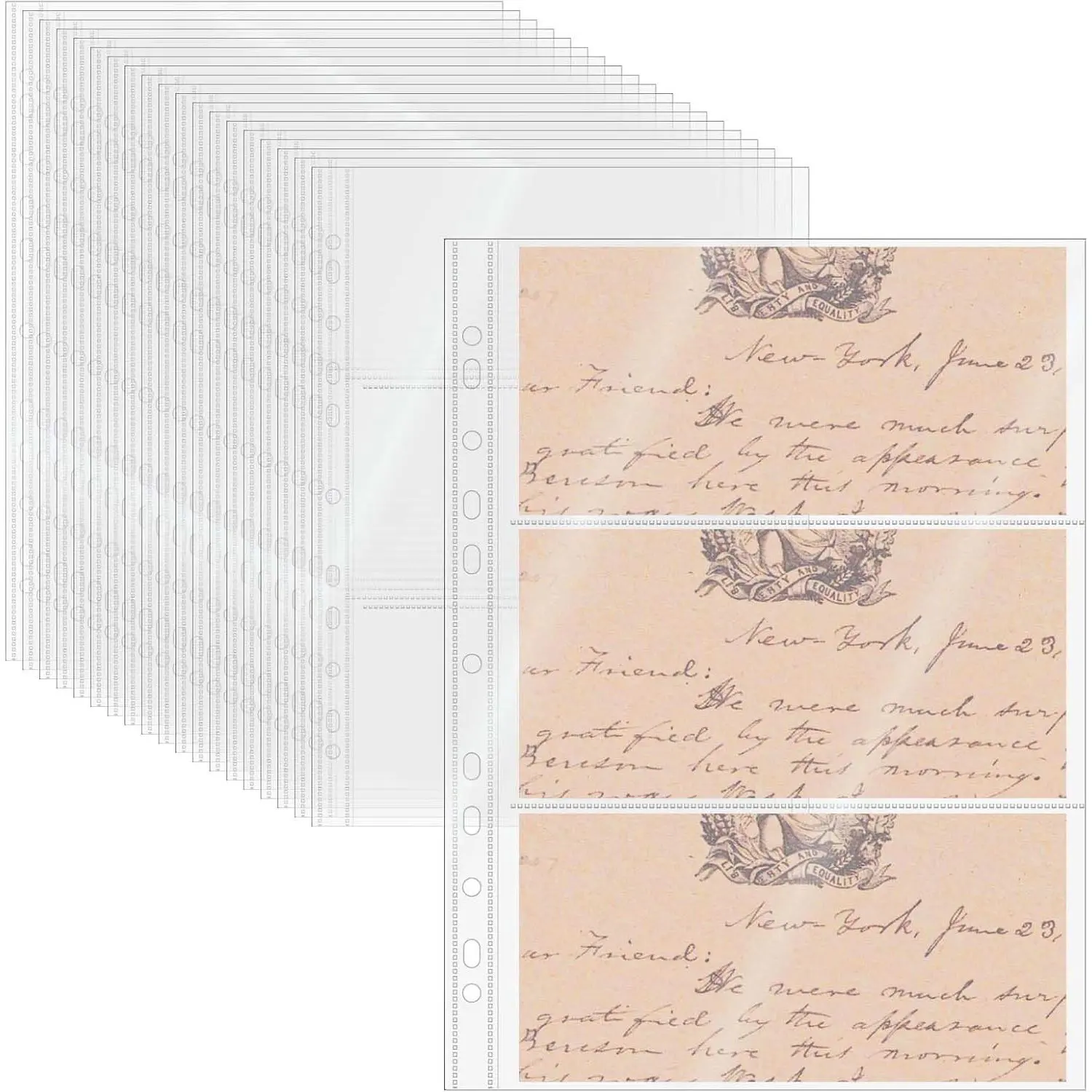 A4 Clear Sheet Protectors 4 Pocket Binder Sleeves 20 Sheets 11 Holes Top Open Photo Album Sleeves Photocard Collection Page Protector