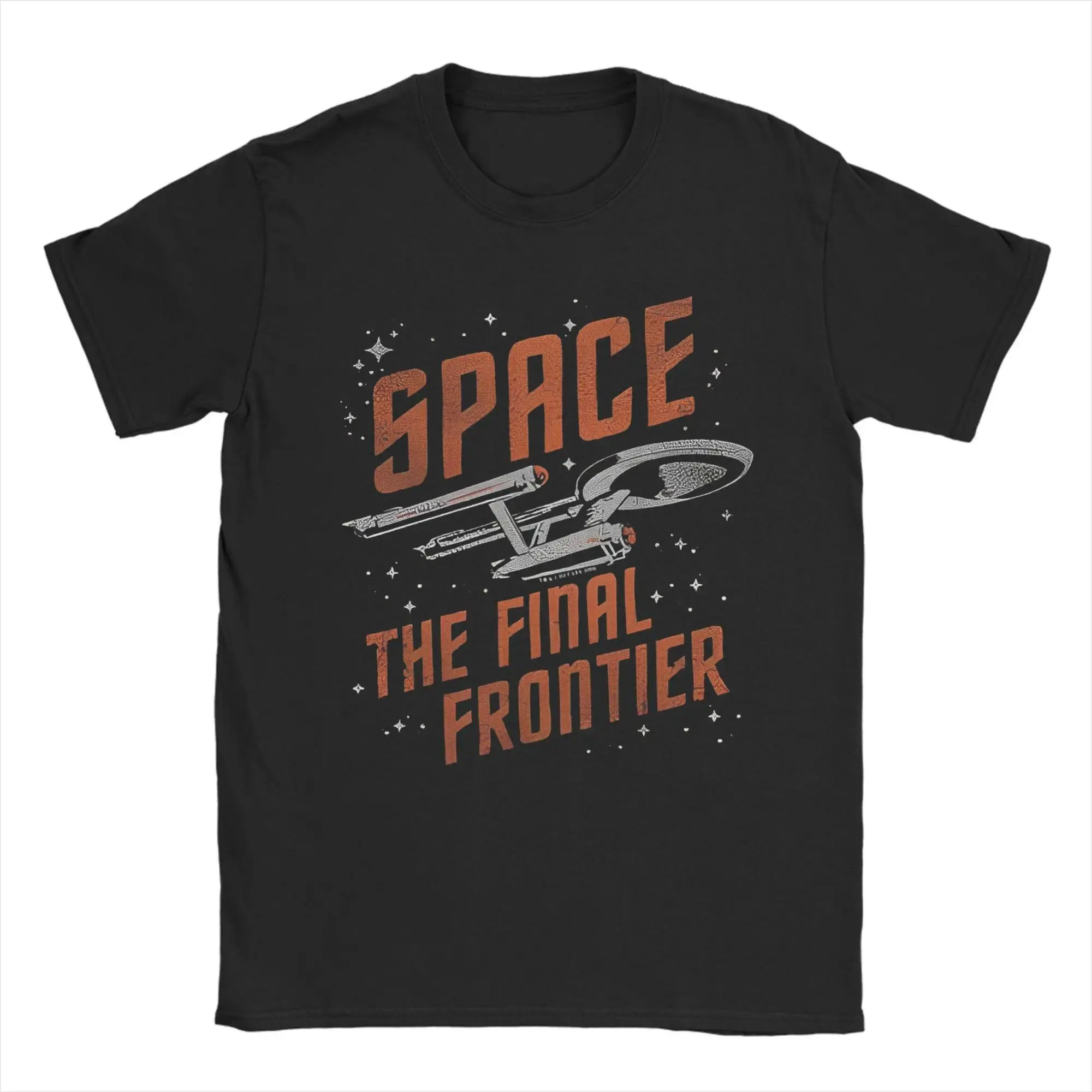 Stars Treks Space The Final Frontier T-Shirts for Men  Vintage Polyester-cotton blend Tee Shirt Crew Neck Short Sleeve T Shirt New Arrival Tops