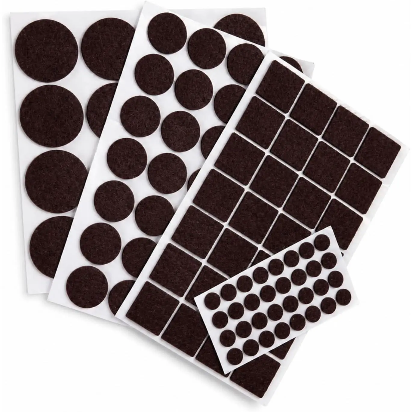 Felt Furniture Pads, 104 count Self Adhesive Floor Protectors for Chairs | Protects Hardwood Floors from , Reduces Noise, Fits Furniture , Tables, Cabinets & Sofas – 104 count  Sizes