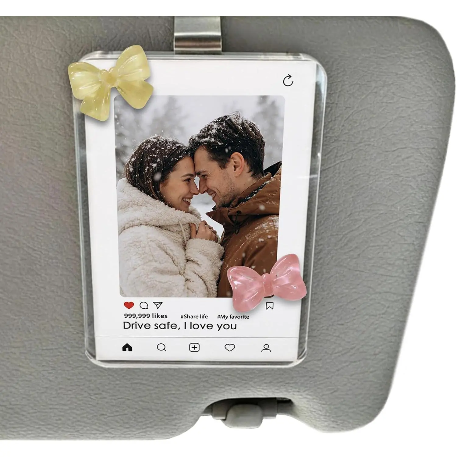 Personalized  Visor Clip for Couples, Drive Safe  for Boyfriend,  Photo Clip for Husband, Romantic  from Girlfriend Wife, Anniversary Birthday Valentines Day  for Him