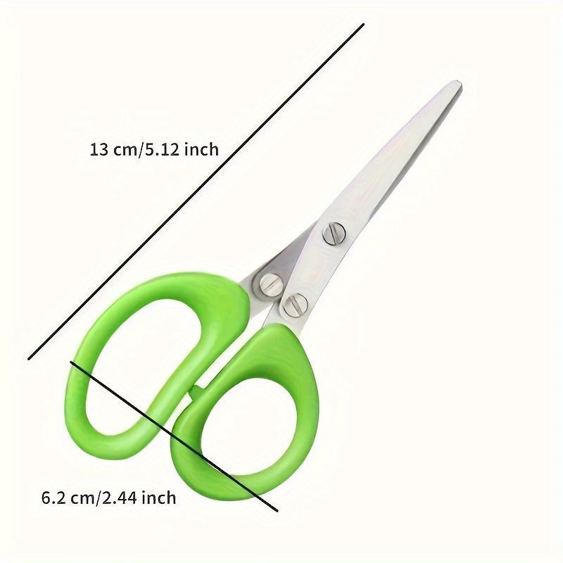 Herb Scissors - Multi-Layer Kitchen Shears for Chopping Herbs & Green Onions - Ergonomic Metal Shredder with Safety Cover & Easy Clean Design, Food Contact Material, Kitchen Shears | Ergonomic Scissors | Durable Kitchen Tool, Herb Scissors