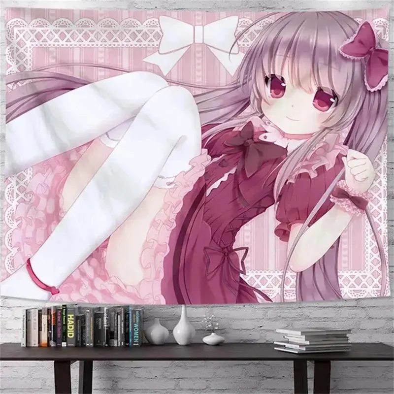 Ashou Anime Print Polyester Decorative Tapestry - Cutecore Wall Hanging for Teen Bedrooms, College Dorms Home Decor