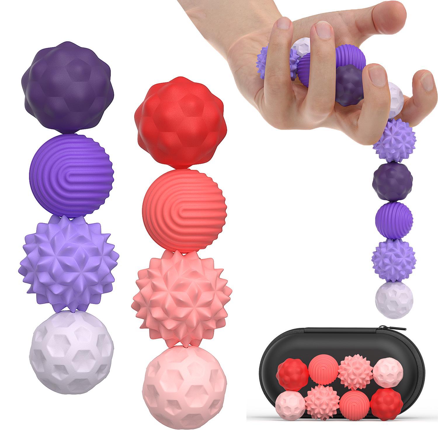 Silicone Magnetic Fidget Ball Set, 8pcs/set Fidget Relaxation Toys with Elastic Texture & Assorted Colors, Stress Relief Toys for Adults & Teens, Sensory Bundle, Stress Relief Fidgeting, Stress Relief Gadgets, Stress Relief Tools, Sensory Stress Reliever