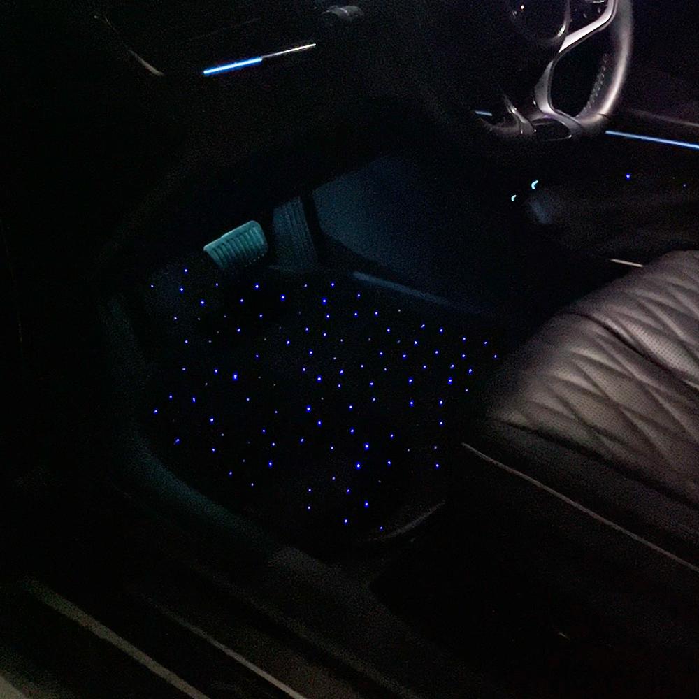 Luxury Starlight LED Car Floor Mats, 4pcs Starry Star Light Floor Mats Fiber Optic Lights APP/Remote Control Music Mode Sound Activated Interior Lights for Cars, SUVs, Trucks