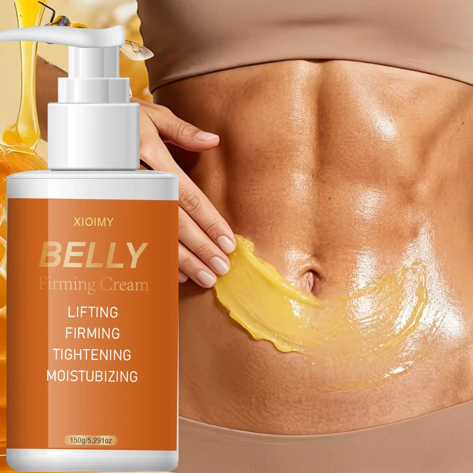 Large Capacity Gentle Abdominal Firming Skin Tightening Body Contouring Cream, Body Care 150G, Instant Tightening, Natural Ingredients, Moisturizing, Hydrating, for Arms, Belly, Buttocks and Thighs