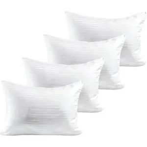 100% Cotton 600TC 4PC Pillow Protectors with Zipper Standard Size Hypoallergenic Breathable Hotel Collection Pillow Covers Ultra Soft 20 x 26 Inches Pillowcases