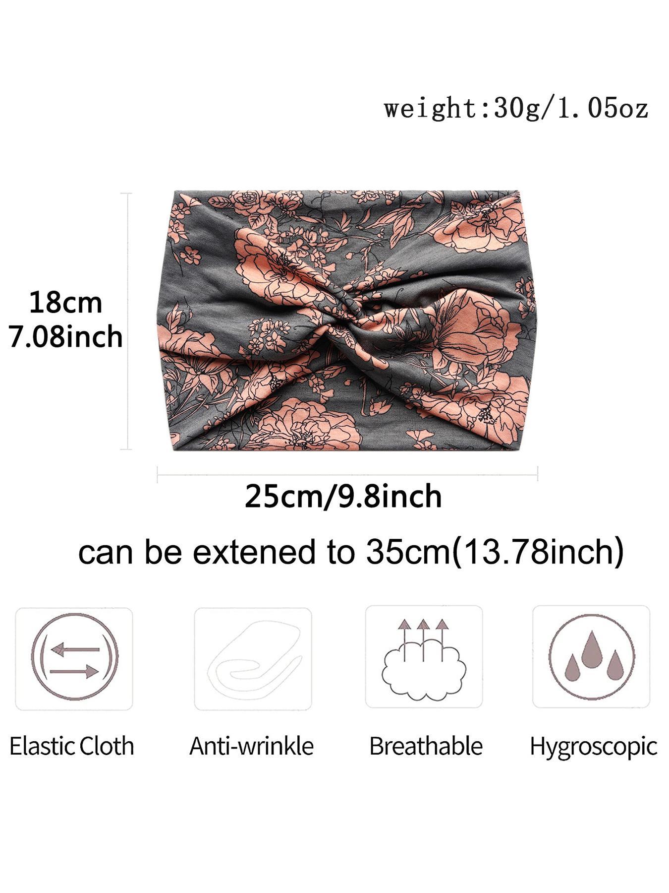 Boho Style Yoga Hair Band, Sports Hair Band, Elastic Sports Hair Band, Suitable for Yoga, Running, Gym