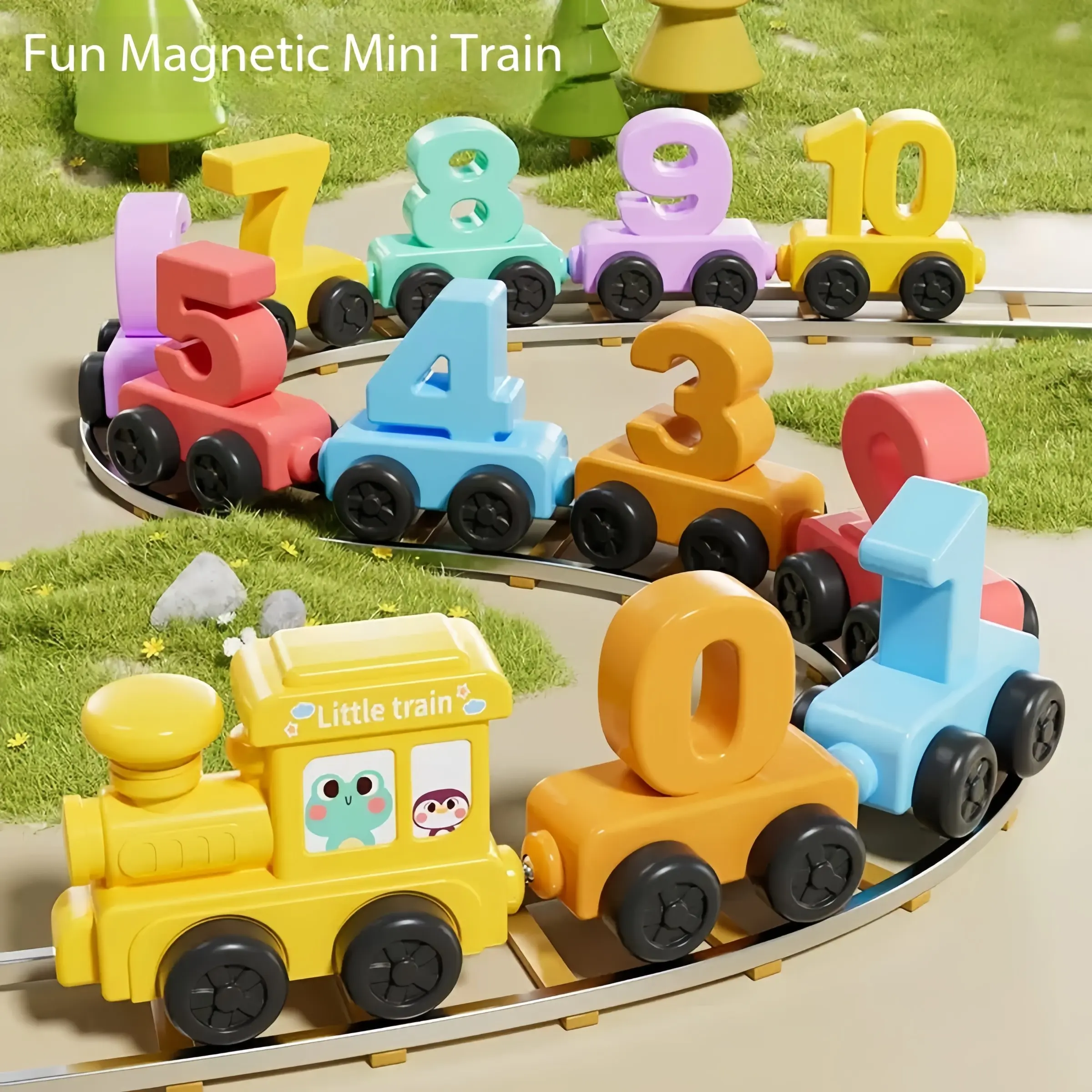 #ToyTok 12pcs Magnetic Number Train, ABS 0-10 Mini Pocket Educational Toy Math Learning Tools, Montessori STEM Parent-Child Learning Game, Learn While Playing,Kids Party Holiday Gift#STEMToys #EducationalToys#EarlyLearning#MagneticNumberTrain