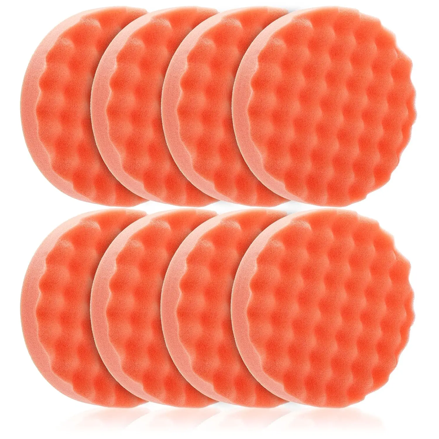 8 Pack 6" Buffing Polishing Pads Waffle Buffing Pads, Orange Microfiber Buffing Pads  Polishing Pad,  Polish Pad for  Buffer Polisher Compounding, Polishing and Waxing