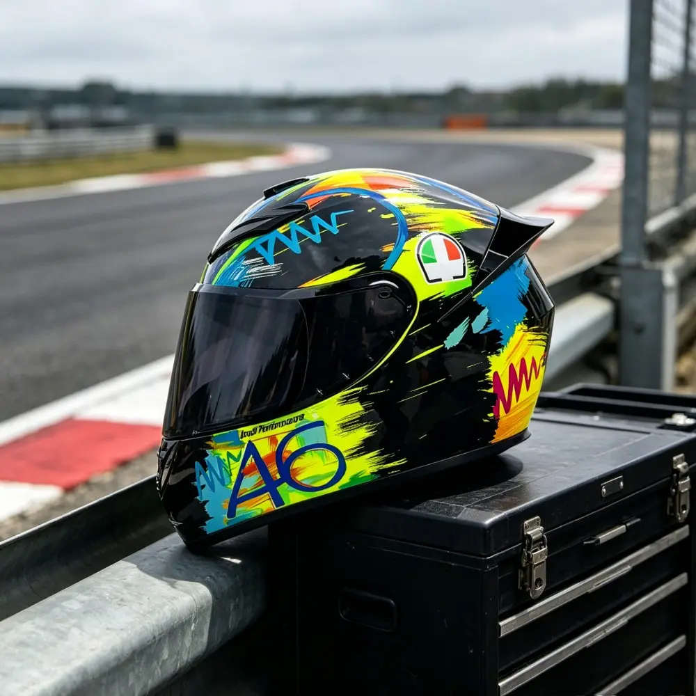 Unisex Motorcycle Helmet with Aerodynamic Rear Wing, Full Coverage Racing Helmet for Men and Women, Stylish and Functional Design
