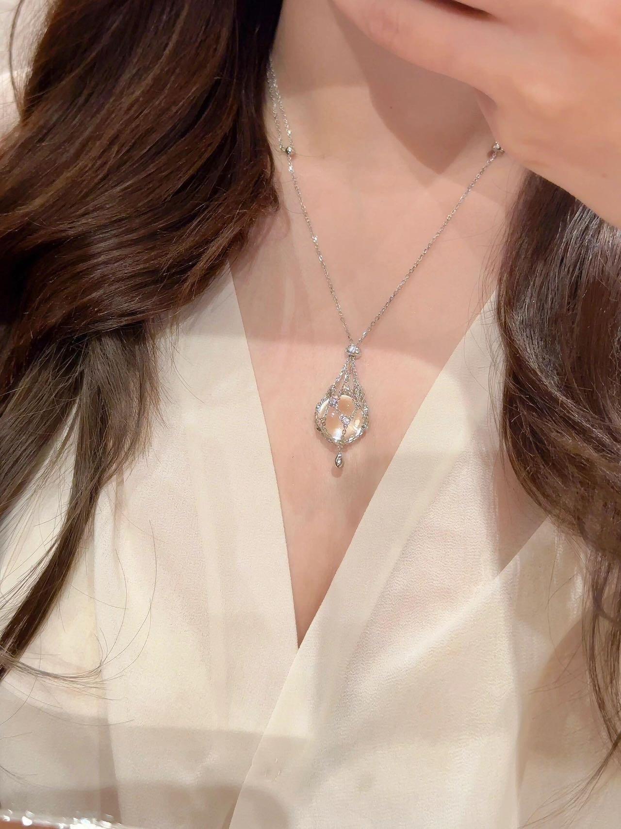 Best-selling net bag pearl necklace, crystal necklace, adjustable necklace